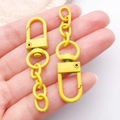 Matte yellow candy-colored lobster clasp swivel hook with link chain accessories - Yellow