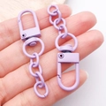 Matte purple alloy lobster clasp with swivel ring and chain for DIY keychains - Light Purple