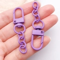 Purple matte alloy lobster clasp with swivel chain connector for DIY jewelry making - Purple