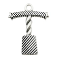 Ciondolo cavatappi in lega argento antico per bracciali fai-da-te con trama incisa - Stile Cavatappi (10564)