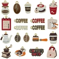 18-piece coffee theme enamel alloy charms set for DIY jewelry making and keychains - Mixed 20pcs Drip Oil Coffee Series (SN1657)
