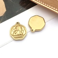 Detailed macro view of gold-plated stainless steel angel charms for DIY jewelry pendants - Angel Pattern (T2846)