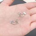 Silver alloy peace dove pendant charms with olive branch for DIY jewelry making - Pigeon Bird (6944)