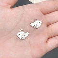 Antique silver bird pendants in matte alloy finish for DIY jewelry making and crafts - Bird (B315)