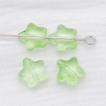 8mm light green star-shaped glass beads for DIY jewelry with gradient translucent finish - Transparent Green