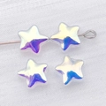 Star shaped 8mm gradient glass beads with iridescent AB coating for jewelry making - Transparent White AB Color