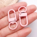 Pink matte finish alloy swivel lobster clasp for DIY jewelry and keychains - Oval Snap Hook (26352)