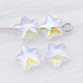 8mm star-shaped glass beads with iridescent AB coating and pre-drilled holes for DIY jewelry - Transparent White Premium Iridescent