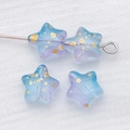 DIY 8mm star glass beads with blue and purple gradient and golden glitter finish - Frosted Blue Purple Gradient Gold Foil