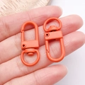 Orange matte finish alloy lobster clasp swivel hook for DIY keychains and bags - Oval Snap Hook (26362)