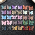 Lot de 30 perles papillon en verre dégradé avec feuille d'or pour bijoux DIY - Lot de 30 Pièces Mixtes