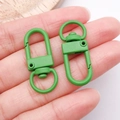 Grass green matte alloy lobster clasp with 360-degree swivel ring for DIY keychain crafts - Oval Snap Hook (26364)