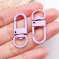 Pair of purple matte finish alloy swivel lobster clasps for DIY jewelry and keychain - Oval Snap Hook (26365)