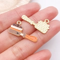 DIY cake slice pendant with orange and brown drip oil finish held by hand - 1pc Coffee Drip Oil Coffee Tamper (27170)