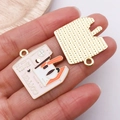 Pink coffee machine pendant accessory with enamel finish and Coffee Time text detail - 1pc Pink Drip Oil Coffee Maker (27169)
