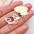 DIY enamel coffee cup and swiss roll alloy pendant in gold finish for jewelry making - 1pc Orange Drip Oil Coffee Swiss Roll (27175)