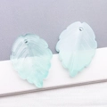 Frosted light blue translucent strawberry leaf pendant for DIY jewelry crafts - Frosted Mint Green (26900)