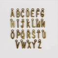 Set of 26 vintage bronze alloy alphabet charms from A to Z for DIY jewelry making - Letter A / Antique Bronze
