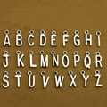 Set of 26 silver alloy English letter charms A-Z for DIY jewelry making and crafts - Letter A / Antique Silver