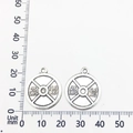 Antique silver finish dumbbell plate pendant for DIY fitness jewelry making - Barbell Plate Weightlifting Style (9009)