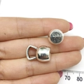 Silver kettlebell pendant charms for DIY jewelry making with smooth metallic finish - Kettlebell Weightlifting Style (9010)