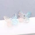 Perle papillon en verre dégradé rose et bleu pour la fabrication de bijoux DIY et cheveux - Bleu Rose Transparent Dégradé
