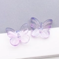 Perles papillon en verre violet avec dégradé de paillettes dorées pour bijoux - Violet Clair Transparent Feuille d'Or