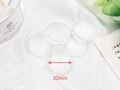 Clear round 20mm domed glass cabochon for DIY jewelry and keychain making - 20mm / Clear