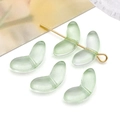 Translucent green tulip leaf glass beads for DIY handmade jewelry crafting bracelets - Leaf (23872) / 1 Piece (6.5x14x3mm) / Transparent Jasper Color