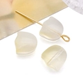 DIY jewelry kit with frosted tulip flower beads and gold looped pins for handcrafting - Tulip Petal (23875) / 1 Piece (8x9x5mm) / Transparent Yellow
