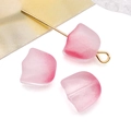 Pink gradient tulip petal glass beads for DIY jewelry making with gold headpins - Transparent Rose Pink