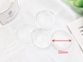 Set of four 25mm round clear glass cabochons with a smooth convex surface for DIY crafts - 25mm / Clear