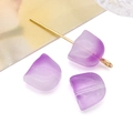 Handmade purple gradient tulip beads with gold pin for DIY jewelry making - Transparent Purple