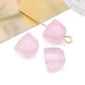 Pink gradient tulip glass beads with gold eye pins for DIY handmade jewelry crafts - Transparent Pink