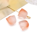 DIY jewelry part featuring a frosted gradient orange tulip bead with golden hook attachment - Transparent Orange