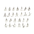 Set of 26 silver alloy alphabet letter charms in cursive font for DIY jewelry making - 26 English Alphabet Letters Collection