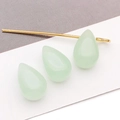 DIY light green water drop glass beads with golden metal pin for vintage hairpins - Celadon Light Green Style
