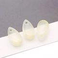 Tres cuentas de vidrio blanco lechoso en forma de gota para hacer accesorios de pelo DIY - Amarillo Claro Transparente (Grande)