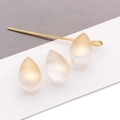 DIY 6x9mm glass petal drop beads in translucent white and gold for jewelry making - Transparent Yellow Gold Dust Style