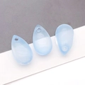 Three translucent light blue teardrop glass charms for DIY handmade hair accessories - Transparent Light Blue (Large)