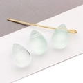 Light green water drop Czech glass petals for DIY hairpins and jewelry making - Transparent Light Green (Small)
