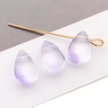 Purple gradient glass teardrop pendant with matte finish for DIY hair accessories - Purple Gold Splattered (Small)