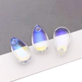Water drop Czech glass beads with blue and yellow gradients for DIY hairpins - Transparent White AB (Large)