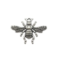 Vintage silver bee insect pendant charm with detailed wings for DIY jewelry making - Bee Style (9189)