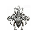 Vintage verzilverde bijenhanger voor DIY-sieraden met gedetailleerde gaasvleugels - Bij Stijl (7226)