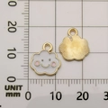 Smiling white cloud alloy charms with golden textured back for DIY jewelry making - Smiling Cloud Style (11054)