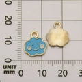 DIY cloud charm with light blue enamel smiley face and gold metal finish for bracelets - Enamel Blue Cloud Style (11057)