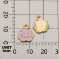 Pink enamel cloud charm with smiling face and golden metal finish for DIY jewelry - Enamel Pink Cloud Style (11058)
