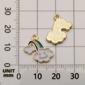 DIY colorful rainbow cloud charm pendant with blue and green oil drip for bracelets - Enamel Rainbow Cloud Style (11059)