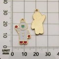 Golden astronaut alloy pendant with white and red enamel finish for DIY jewelry - Enamel Astronaut Style (11060)